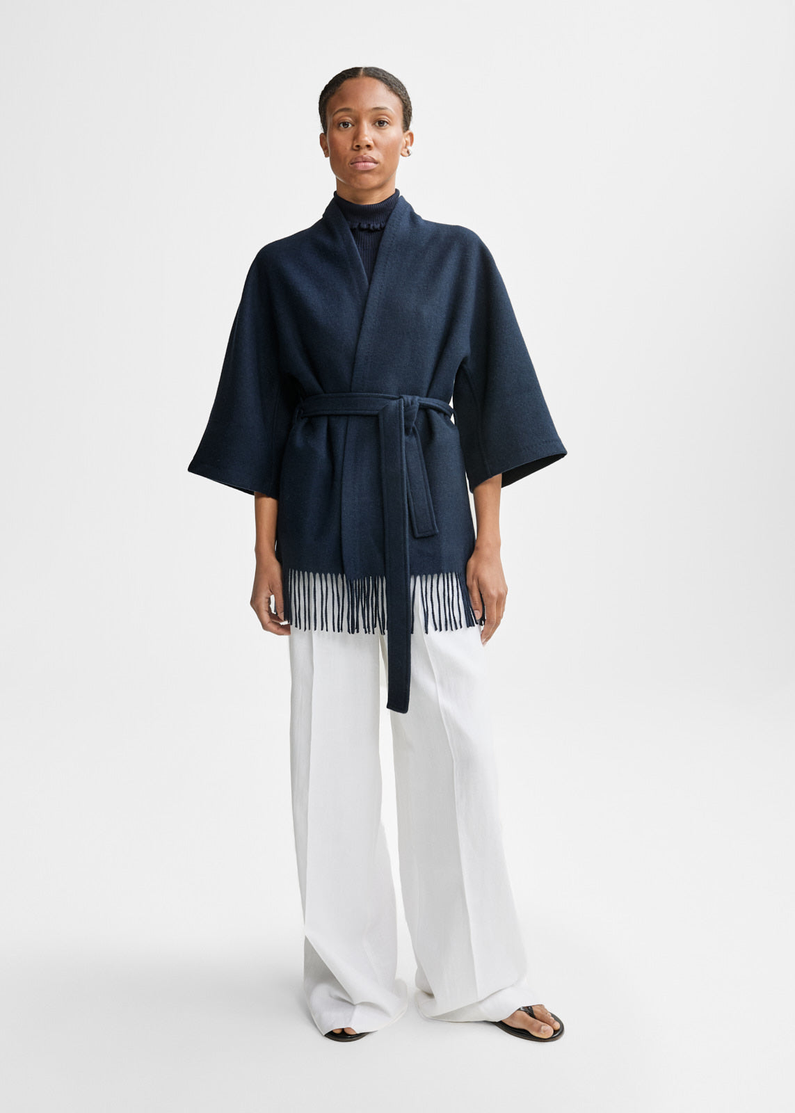 Akila Lambswool Jacket - Navy – AKS LABEL