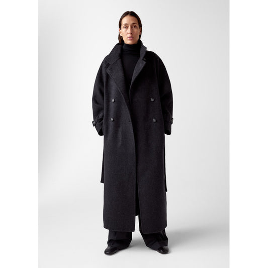 AKS LABEL Carmella wool coat Coats 9091 Black Mel