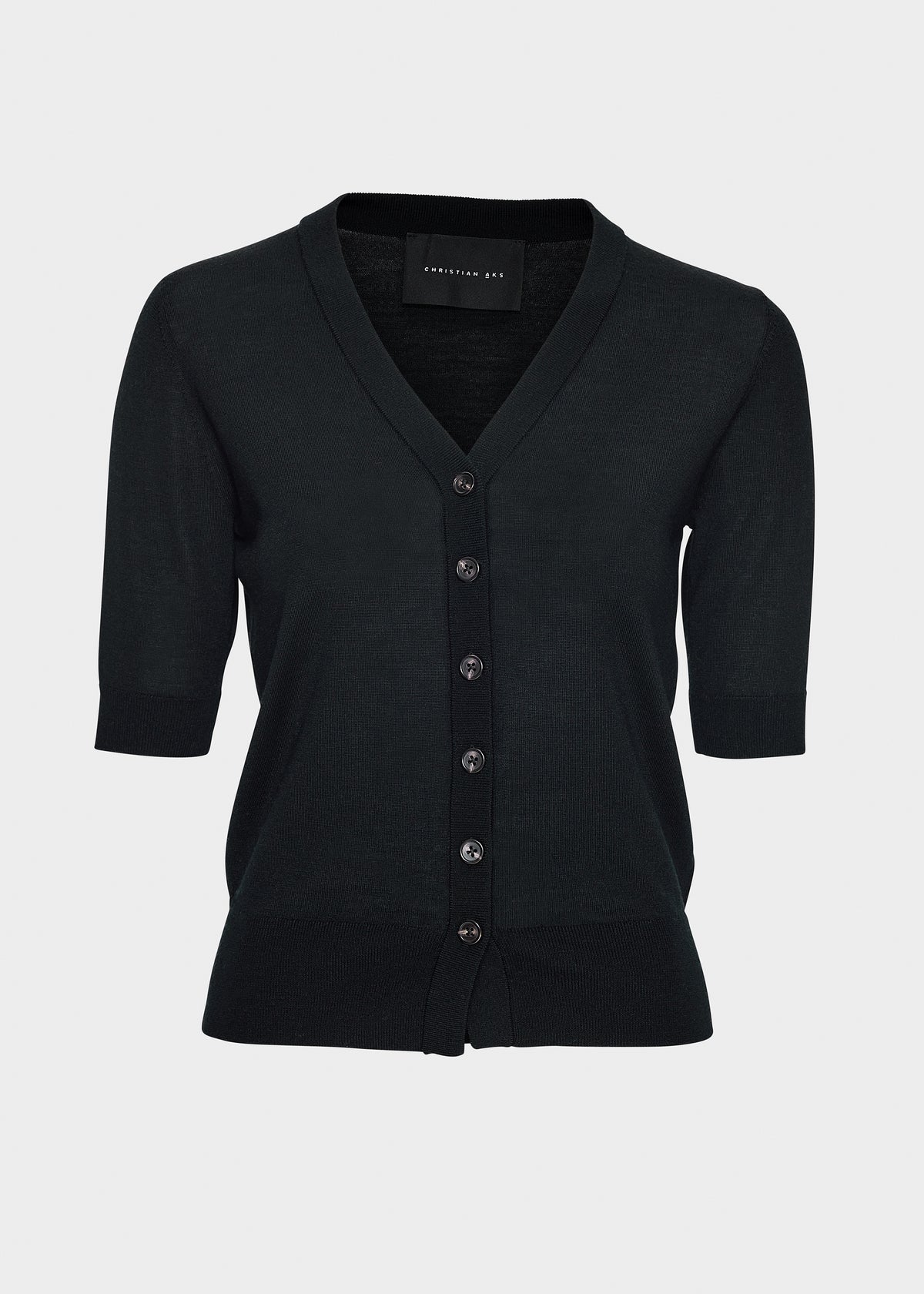 AKS LABEL International Daisy Merino Cardigan 02_Knitwear 9090 Black