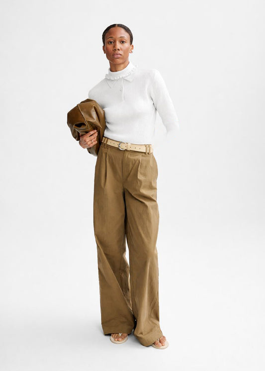 Christian Aks Ella Merino Polo Knit Knitwear 9001 White