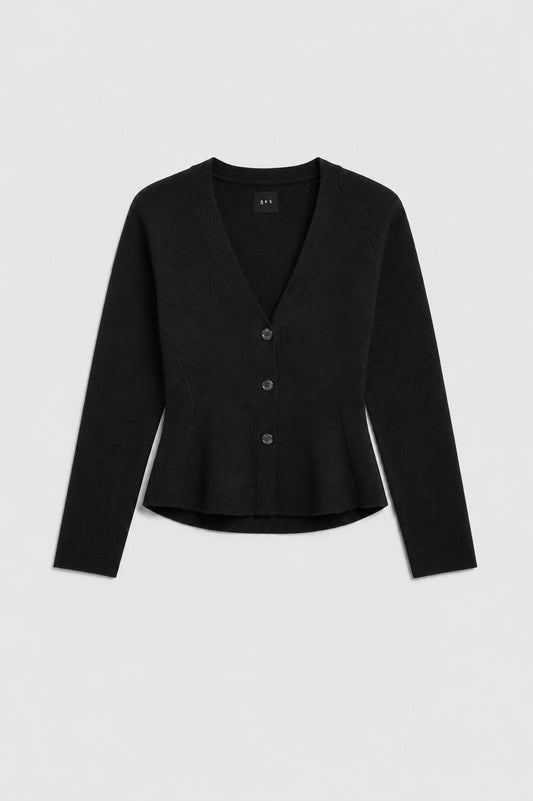 AKS LABEL Ginny merino cardigan Knitwear 9090 Black