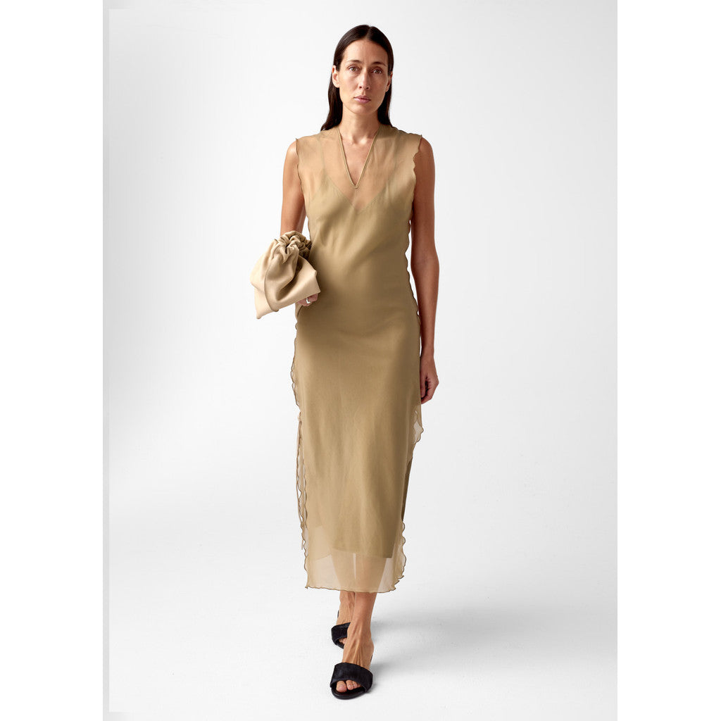 Christian Aks Leonora silk dress Dresses 8024 Khaki