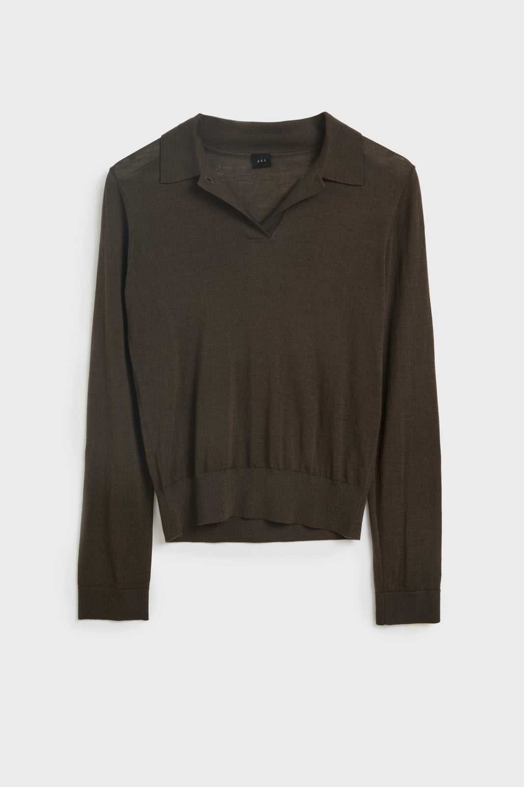 AKS LABEL Linea merino polo knit Knitwear 8061 Mocca