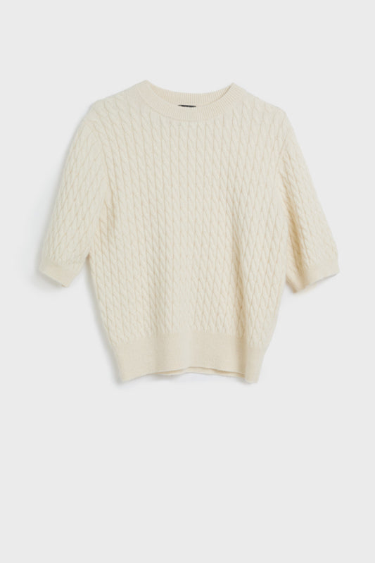 AKS LABEL Lucie cable alpaca cash knit Knitwear 8002 Cream