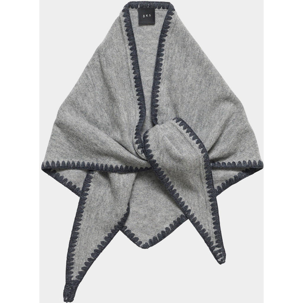 AKS LABEL Mina Stitched Merino Scarf Scarfs 9041 Lt. Grey Mel