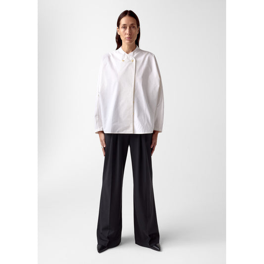 AKS LABEL Nadia poplin shirt Shirts 9001 White