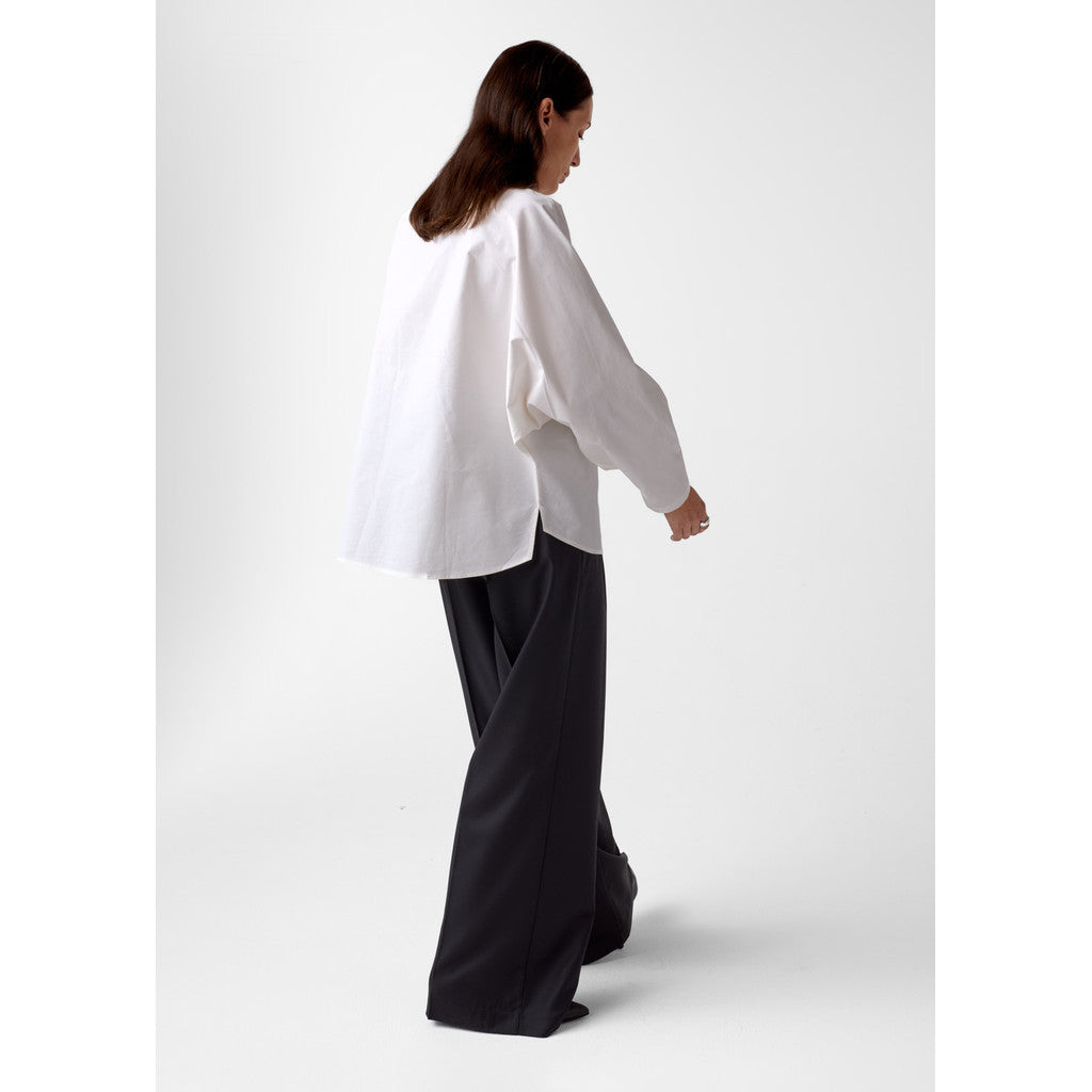 AKS LABEL Nadia poplin shirt Shirts 9001 White