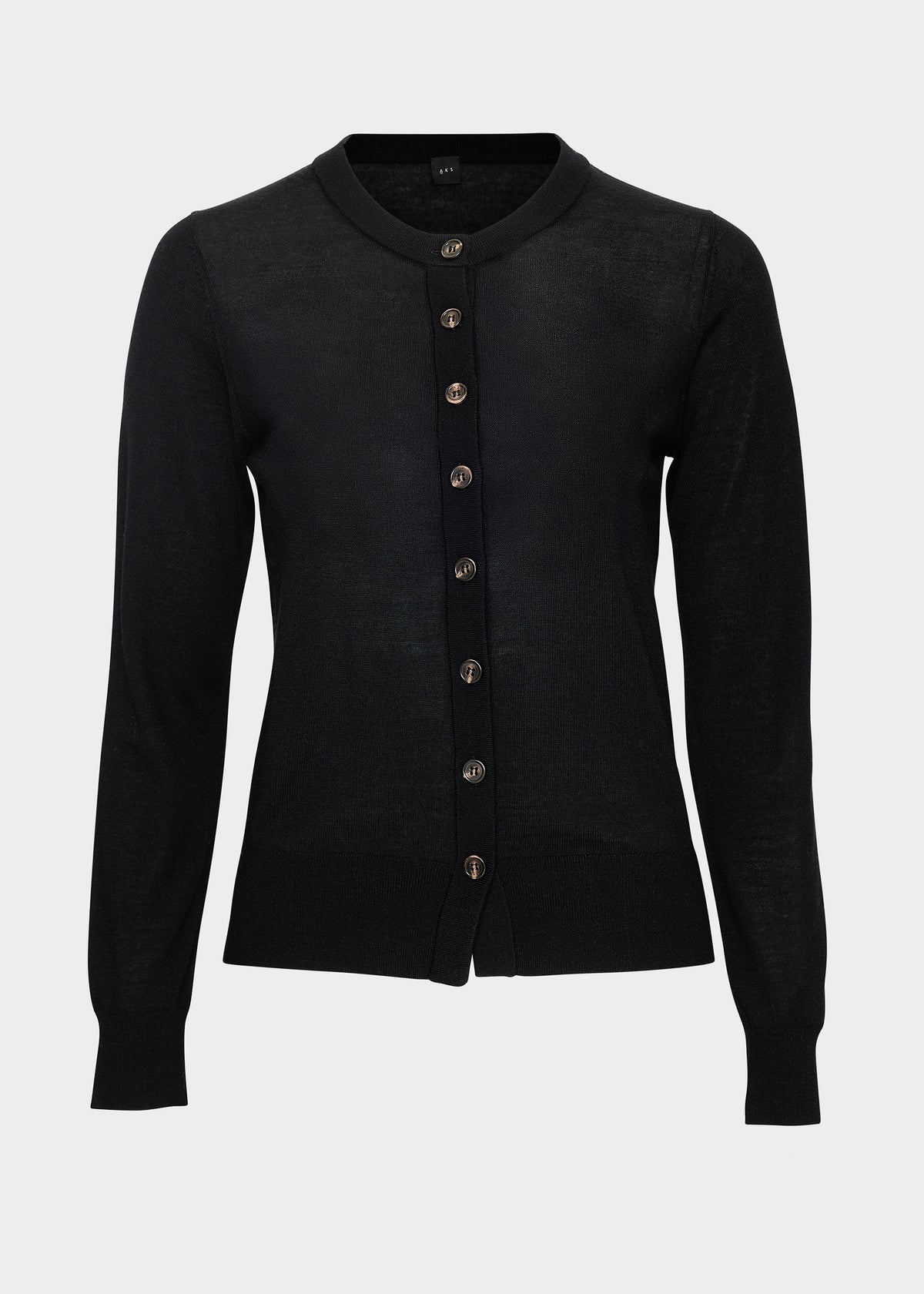 AKS LABEL International Rose Merino Cardigan 02_Knitwear 9090 Black