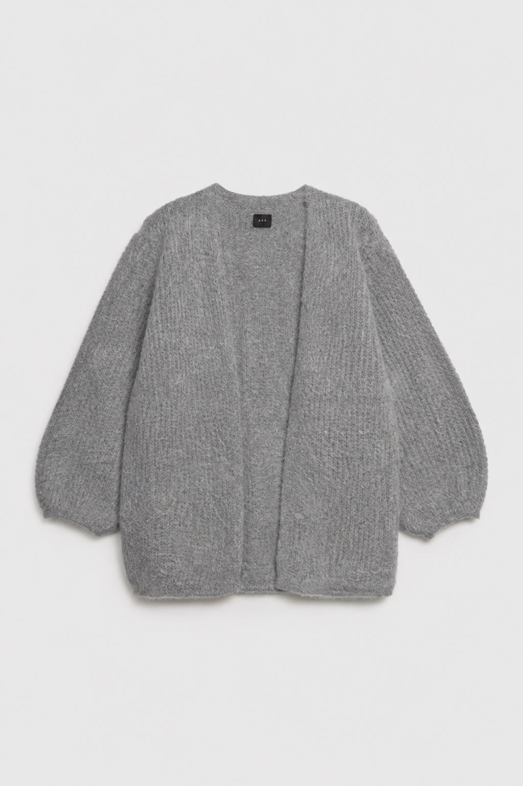 AKS LABEL International Solange Mohair Cardigan 02_Knitwear 9053 M. Grey Mel