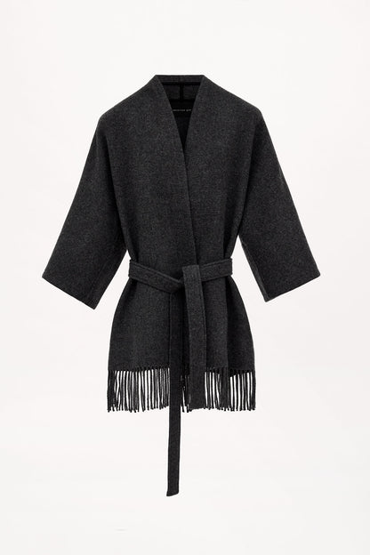 Christian Aks Akila Lambswool Jacket Jackets 9061 Dk. Grey Mel