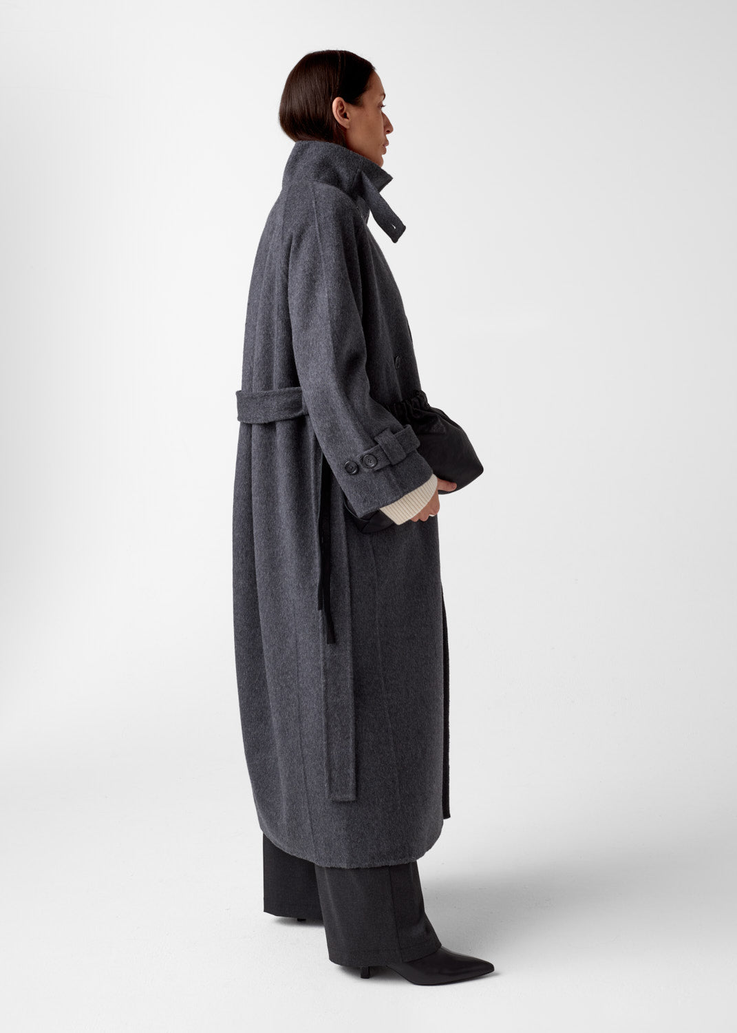 AKS LABEL International Carmella wool coat 01_Coats 9053 M. Grey Mel