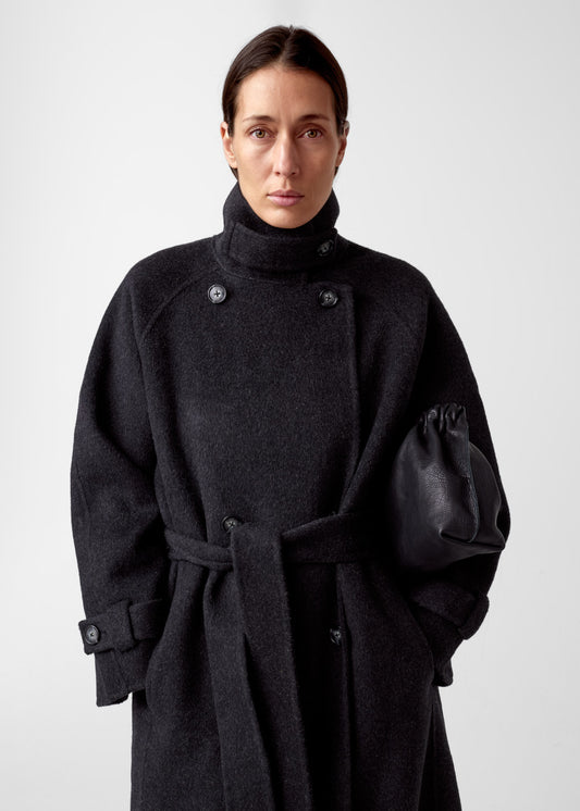 AKS LABEL International Carmella wool coat 01_Coats 9091 Black Mel