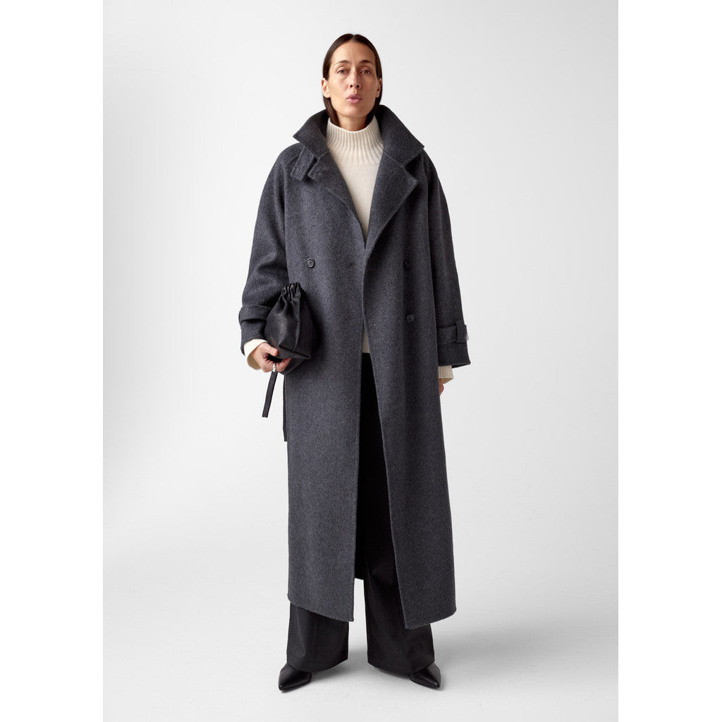 AKS LABEL Carmella wool coat Coats 9053 M. Grey Mel