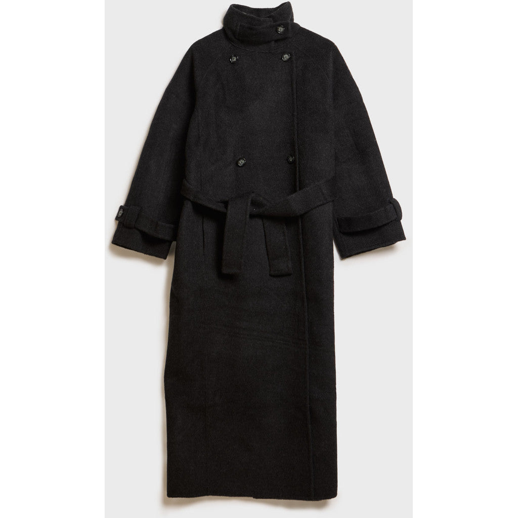 AKS LABEL Carmella wool coat Coats 9091 Black Mel