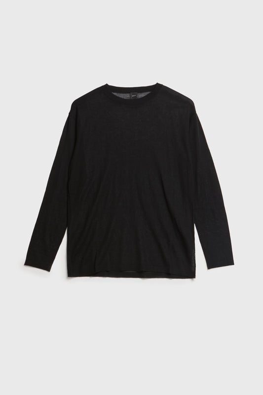 AKS LABEL International Cat Tencel Cash Sweater 02_Knitwear 9090 Black
