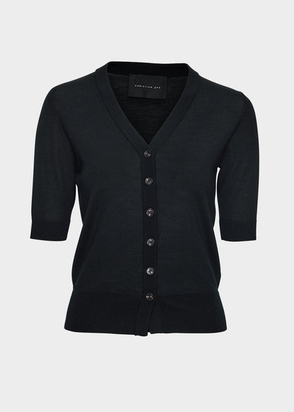 AKS LABEL International Daisy Merino Cardigan 02_Knitwear 9090 Black