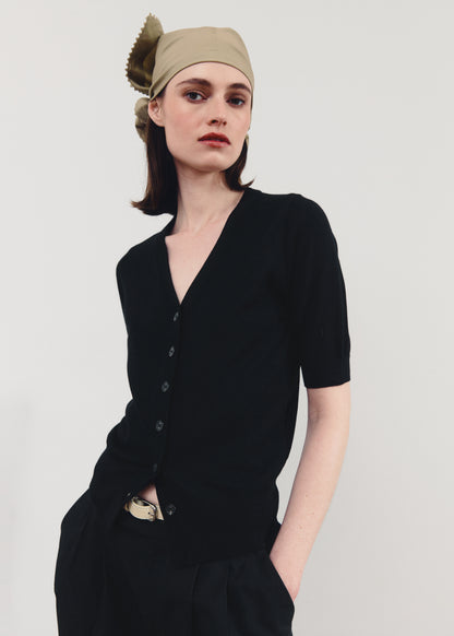 AKS LABEL Daisy Merino Cardigan Knitwear 9090 Black