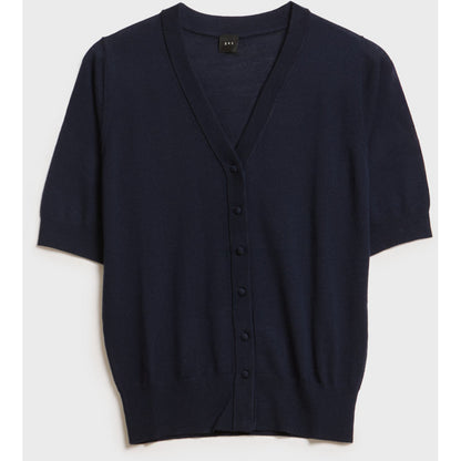 AKS LABEL Daisy Merino Cardigan Knitwear 5070 Navy