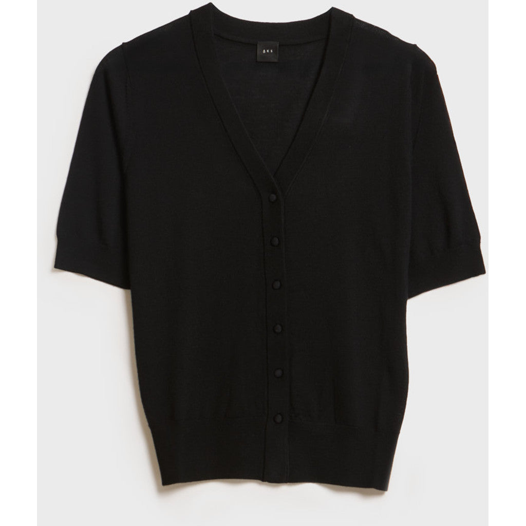 AKS LABEL Daisy Merino Cardigan Knitwear 9090 Black