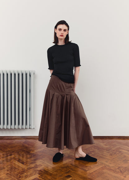 AKS LABEL Dasha poplin skirt Skirts 8025 Brown