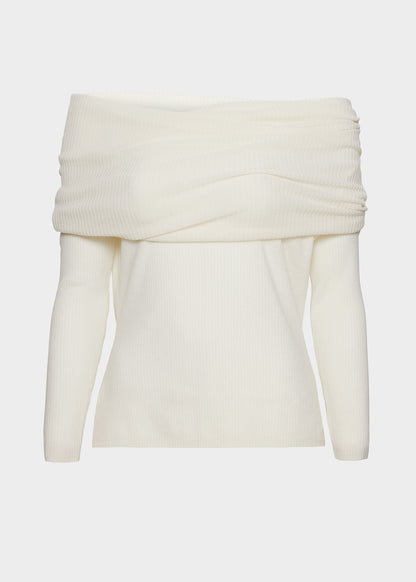 AKS LABEL International Delphine Merino Top 02_Knitwear 9001 White