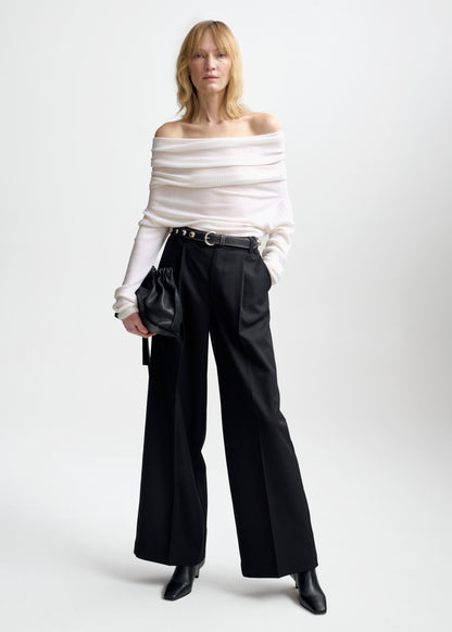AKS LABEL International Delphine Merino Top 02_Knitwear 9001 White