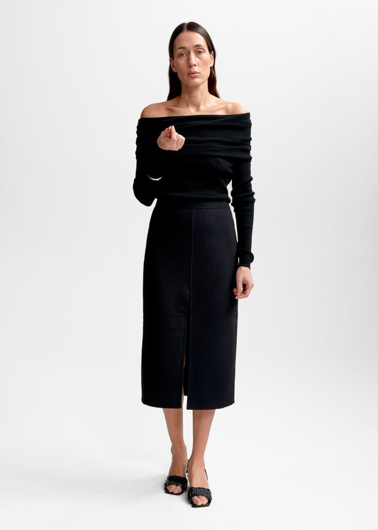 AKS LABEL International Delphine Merino Top 02_Knitwear 9090 Black