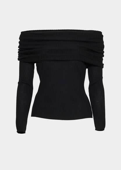 AKS LABEL International Delphine Merino Top 02_Knitwear 9090 Black