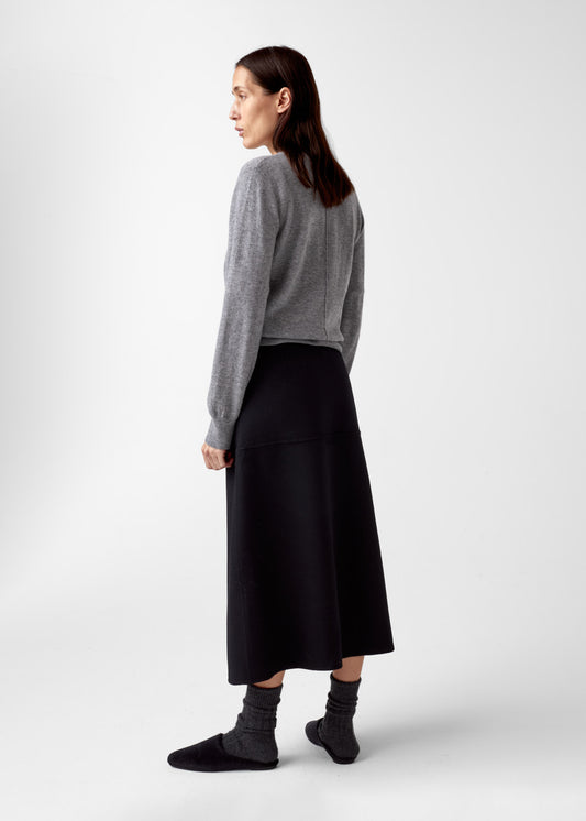 AKS LABEL International Diana wool cash cardigan 02_Knitwear 9053 M. Grey Mel