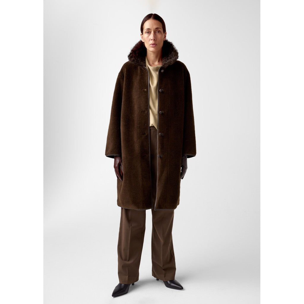 AKS LABEL Elda lamb fur coat Coats 8069 Espresso