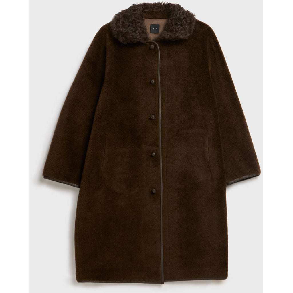 AKS LABEL Elda lamb fur coat Coats 8069 Espresso