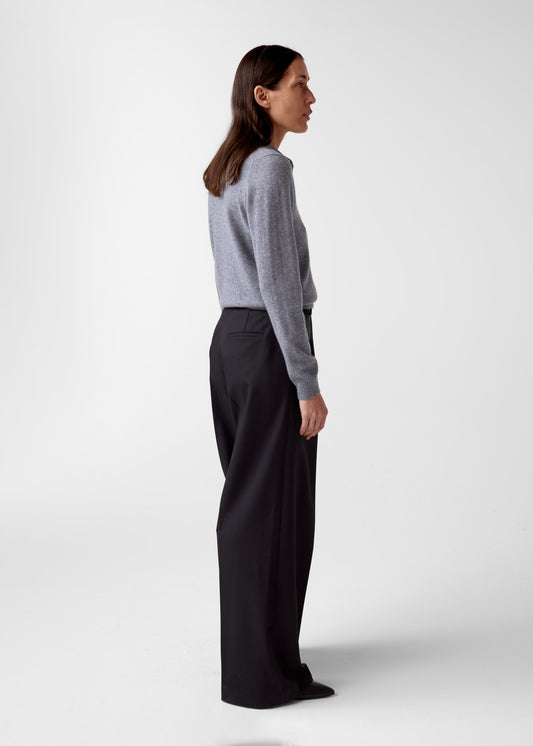 AKS LABEL International Elida cashmere polo 02_Knitwear 9053 M. Grey Mel