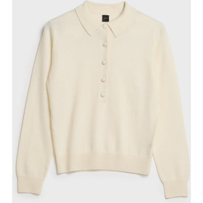 AKS LABEL Elida cashmere polo Knitwear 9003 Eggshell
