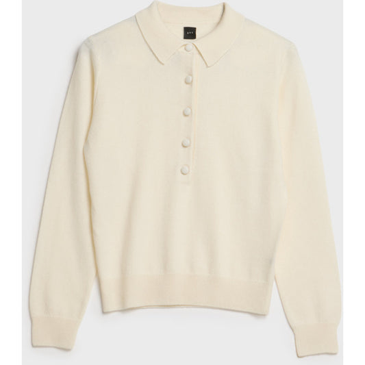 AKS LABEL Elida cashmere polo Knitwear 9003 Eggshell