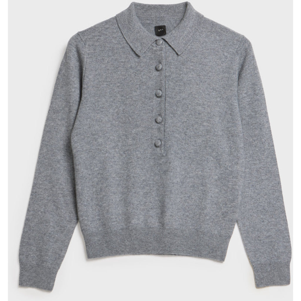 AKS LABEL Elida cashmere polo Knitwear 9053 M. Grey Mel