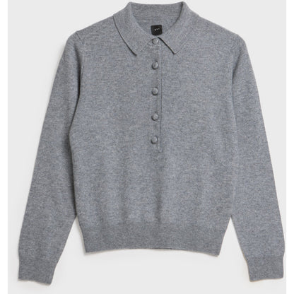 AKS LABEL Elida cashmere polo Knitwear 9053 M. Grey Mel