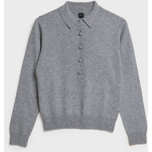 AKS LABEL Elida cashmere polo Knitwear 9053 M. Grey Mel