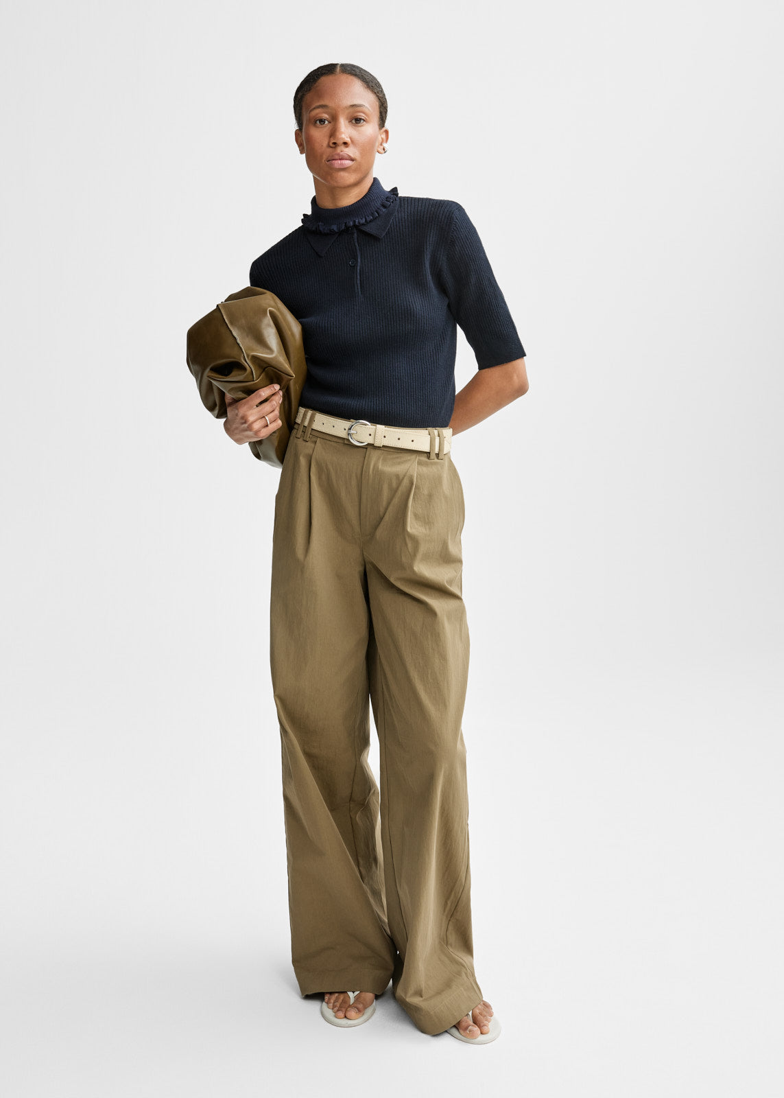 Christian Aks Ella Merino Polo Knit Knitwear 5070 Navy