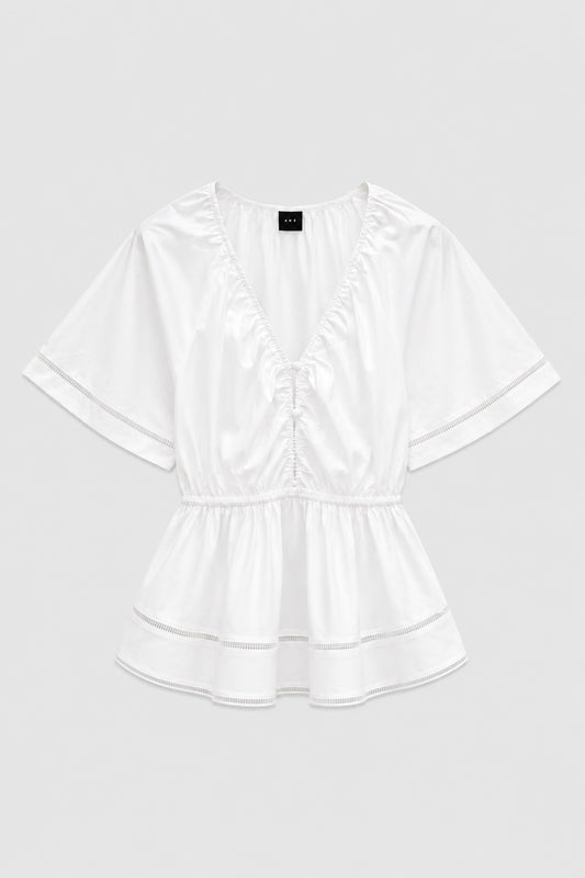 AKS LABEL Fiora poplin top Tops 9001 White