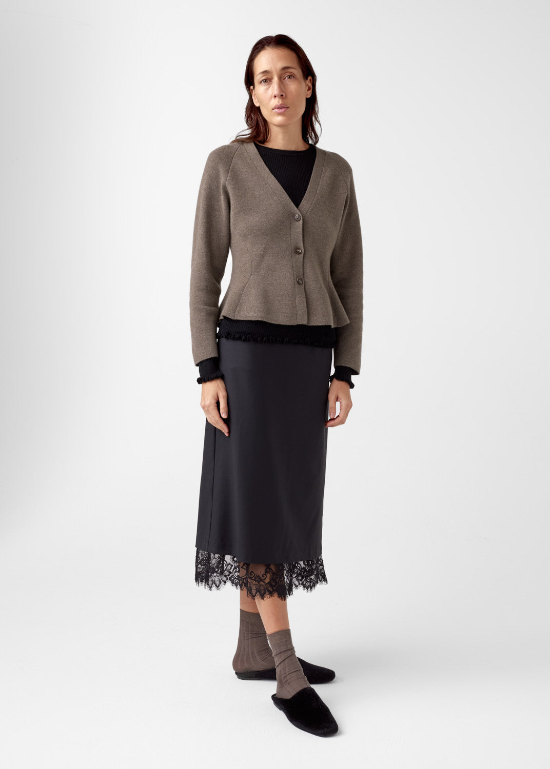 AKS LABEL International Ginny merino cardigan 02_Knitwear 8069 Espresso