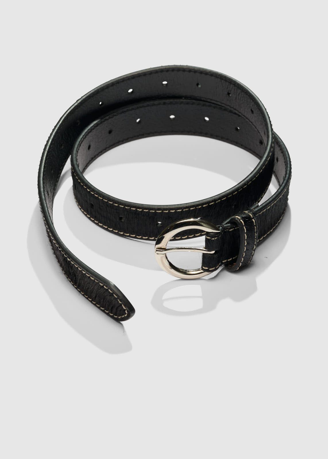 AKS LABEL Jara Ponyhair Belt Belts 9090 Black