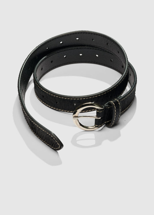 AKS LABEL Jara Ponyhair Belt Belts 9090 Black