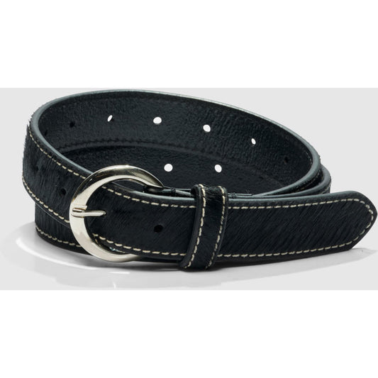AKS LABEL Jara Ponyhair Belt Belts 9090 Black
