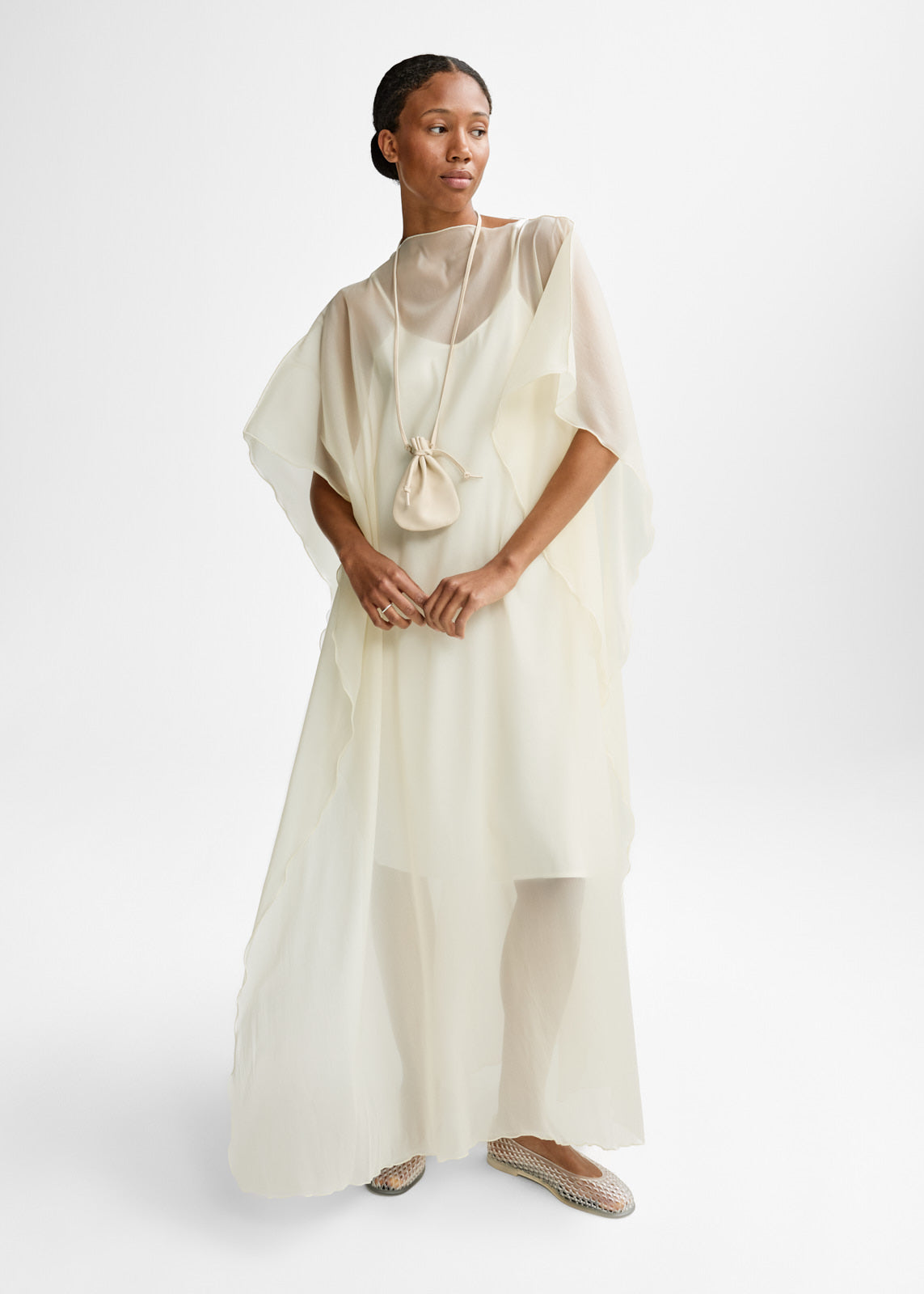AKS LABEL International Leah Silk Top 03_Tops 9001 White