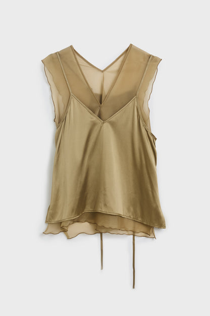 AKS LABEL Leo silk top Tops 8024 Khaki