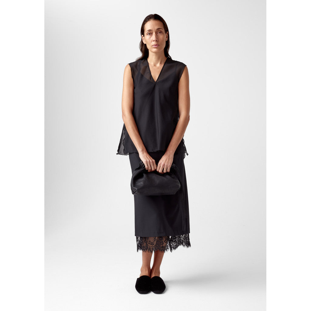 AKS LABEL Leo silk top Tops 9090 Black