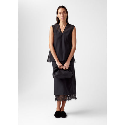 AKS LABEL Leo silk top Tops 9090 Black
