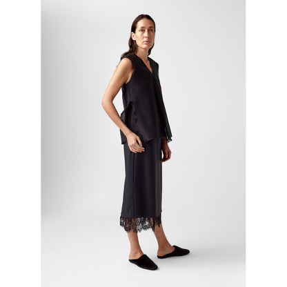 AKS LABEL Leo silk top Tops 9090 Black