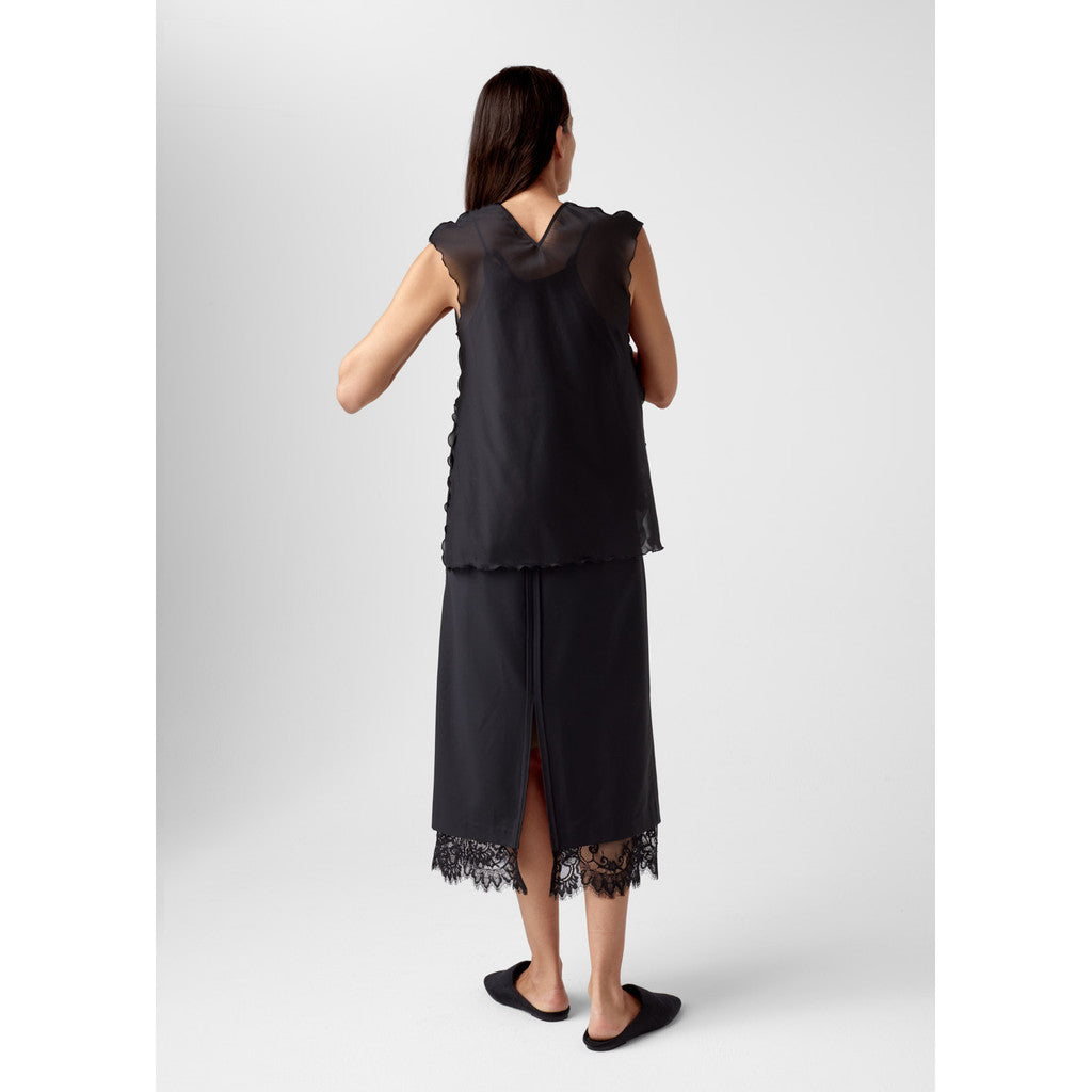 AKS LABEL Leo silk top Tops 9090 Black