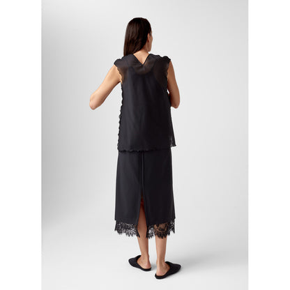 AKS LABEL Leo silk top Tops 9090 Black